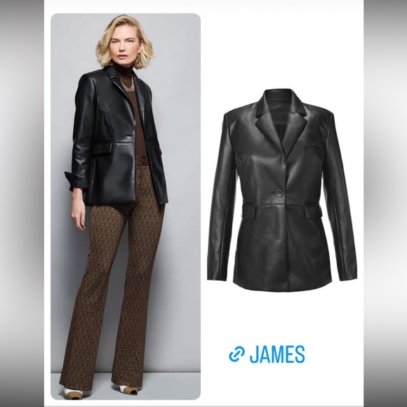 cabi NWT James Jacket, Black, Faux Leather, size MEDIUM, Fall 23 - Picture 3 of 7